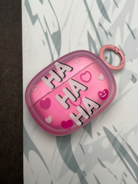 Ha Ha Ha Pink Heart Silicon Case For Apple AirPods