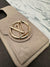 LV Peach Luxury Leather Back Pocket case For iPhone