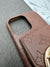 LV Brown Luxury Leather Back Pocket case For iPhone