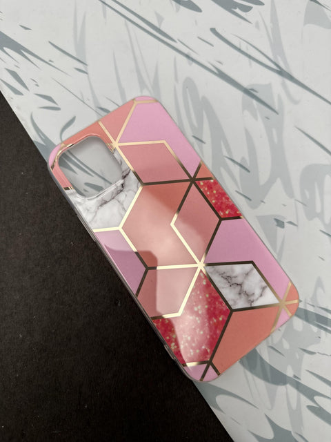 Geometric Rose Gold Design Silicon Case for iPhone