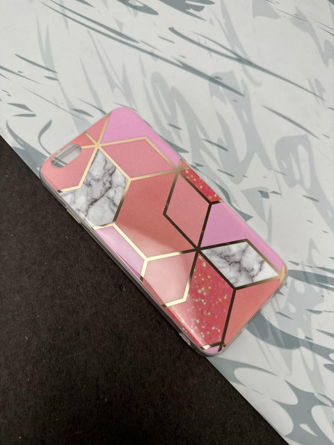 Geometric Rose Gold Design Silicon Case for iPhone