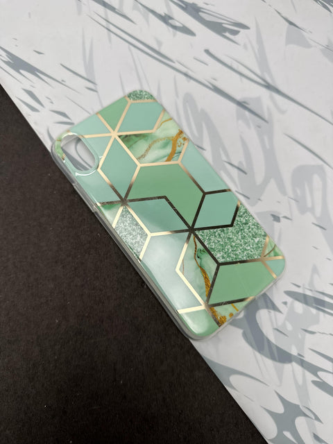 Geometric Green Design Silicon Case for iPhone