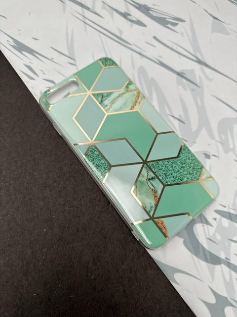 Geometric Green Design Silicon Case for iPhone