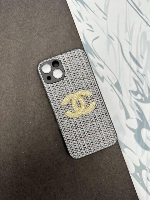 CHANEL Black Leather Fabric case For iPhone