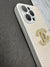 CHANEL Beige Leather Fabric case For iPhone