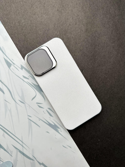 Hidden Bracket White Frosted Shell Case For iPhone