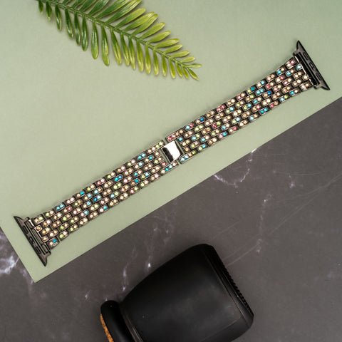 Multicolor Black Diamond Bracelet Strap for Apple Watch