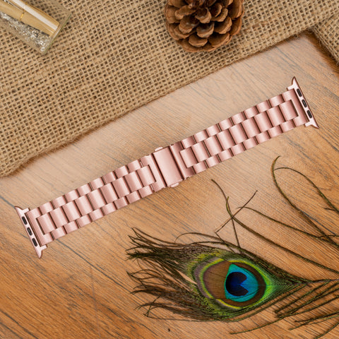 Pink Stainless Steel Metal Strap for Apple Watch