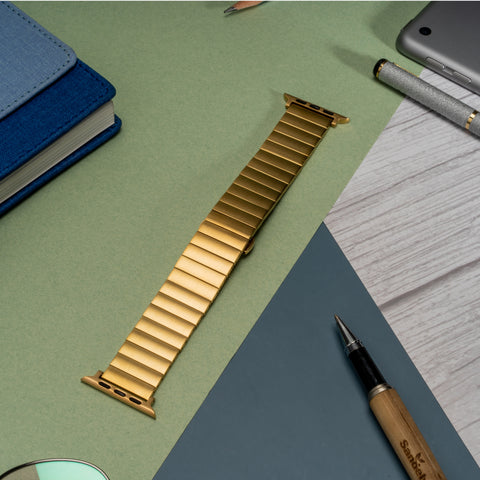Gold Stainless Steel Wrist Strap For Apple Watch