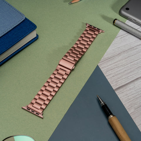 Pink Stainless Steel Metal Strap for Apple Watch